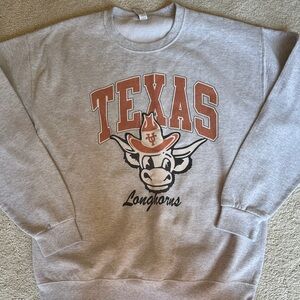 Jerzees Texas Longhorns Gray Crewneck Sweater